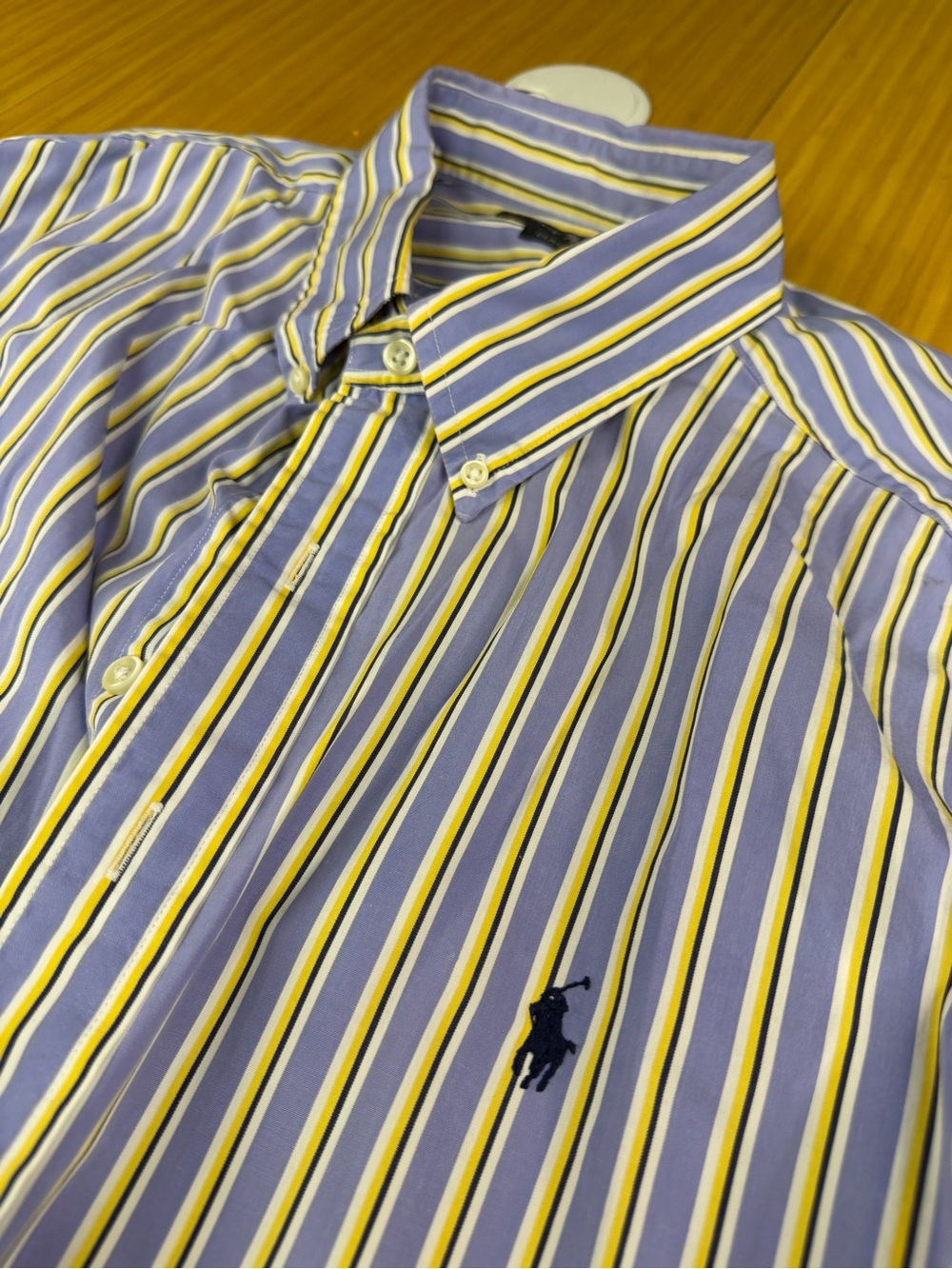 Ralph Lauren Men's Striped Purple Yellow Long Sleeve Button Shirt Pony XXL